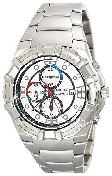 Pulsar Men's PF8257 Chronograph Silver Dial Stainless Steel Watch