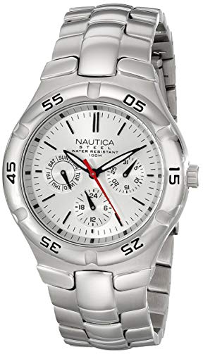 Nautica Men's N10074 Silver-Tone Stainless Steel Watch with Link Bracelet