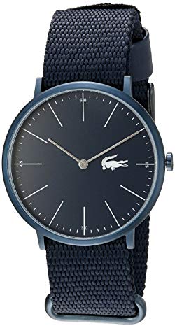 Lacoste Men's Quartz Resin and Leather Casual Watch, Color Blue (Model: 2010874)