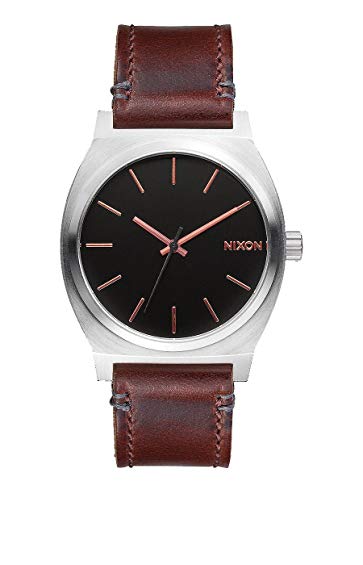 Nixon Time Teller Watch - Gray/Rose Gold/Brown
