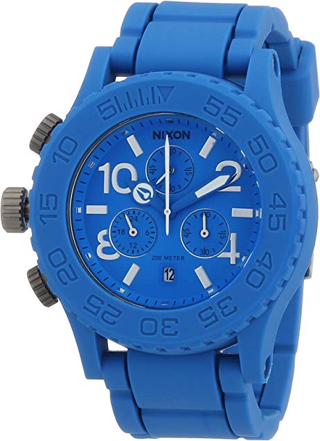 Nixon 42-20 Blue Dial Stainless Steel Rubber Chrono Quartz Men's Watch A309-917