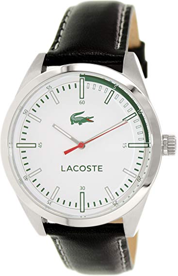 Lacoste Men's Montreal 2010732 Black Leather Analog Quartz Watch