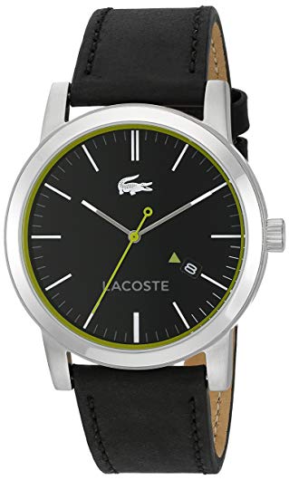 Lacoste Men's 'Metro' Quartz Resin and Leather Casual Watch, Color:Black (Model: 2010847)