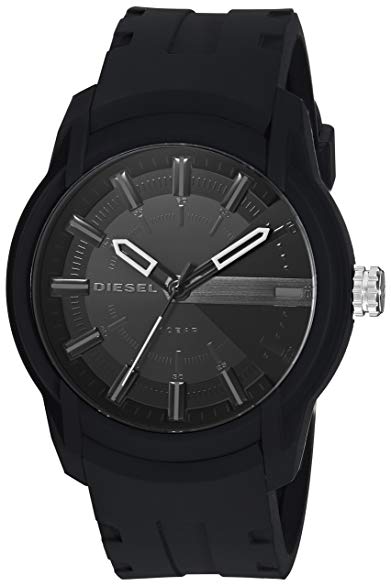 Diesel Men's Armbar Silicone Casual Watch, Color: Black (Model: DZ1830)