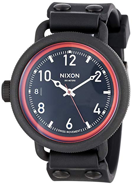 Nixon A488760 October All Black / Red Men's Watch