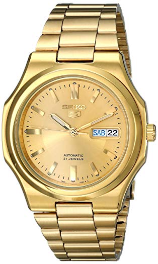 Seiko Men's SNKK52 Seiko 5 Automatic Gold-Tone Stainless Steel Bracelet Watch