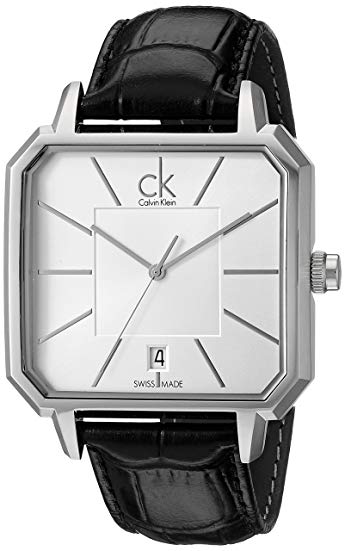 Calvin Klein Men's K1U21120 Concept Stainless Steel Watch with Black Leather Band