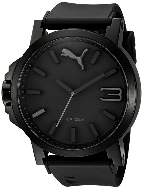 PUMA Men's PU102941001 Ultrasize Analog Display Left-Handed Black/White Sport Watch