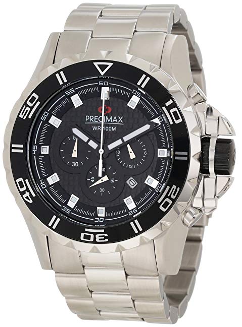 Precimax Men's PX12201 Carbon Pro Black Dial Watch