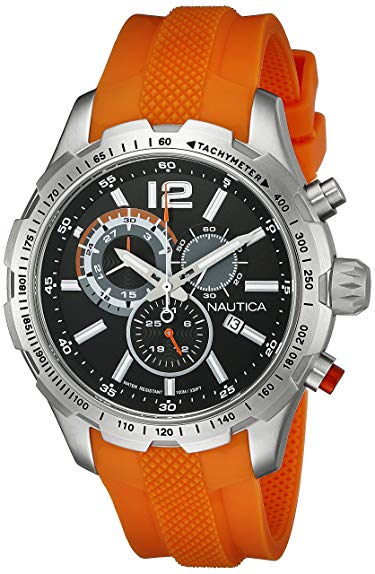 Nautica Men's NAD15510G NST 30 Analog Display Quartz Orange Watch
