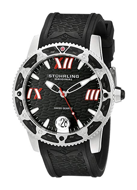 Stuhrling Original Men's 225G.33161 Nautical Regatta Weekender Swiss Quartz Date Black Watch
