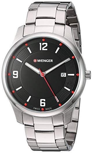 Wenger Men's 'City Active' Swiss Quartz Stainless Steel and Silicone Casual Watch