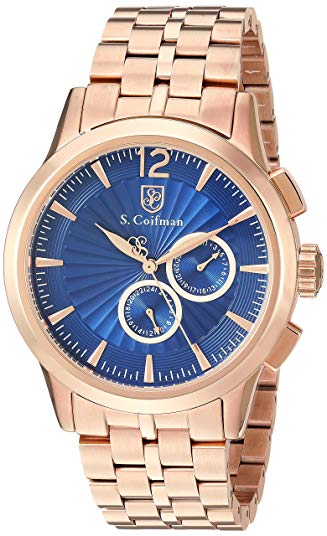 S. Coifman Men's 'Heritage' Quartz and Stainless Steel Casual Watch, Color:Rose Gold-Toned (Model: SC0273)
