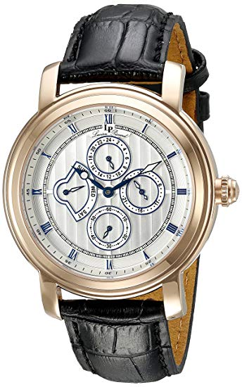 Lucien Piccard Men's 40009-RG-02S Valarta Analog Display Quartz Black Watch